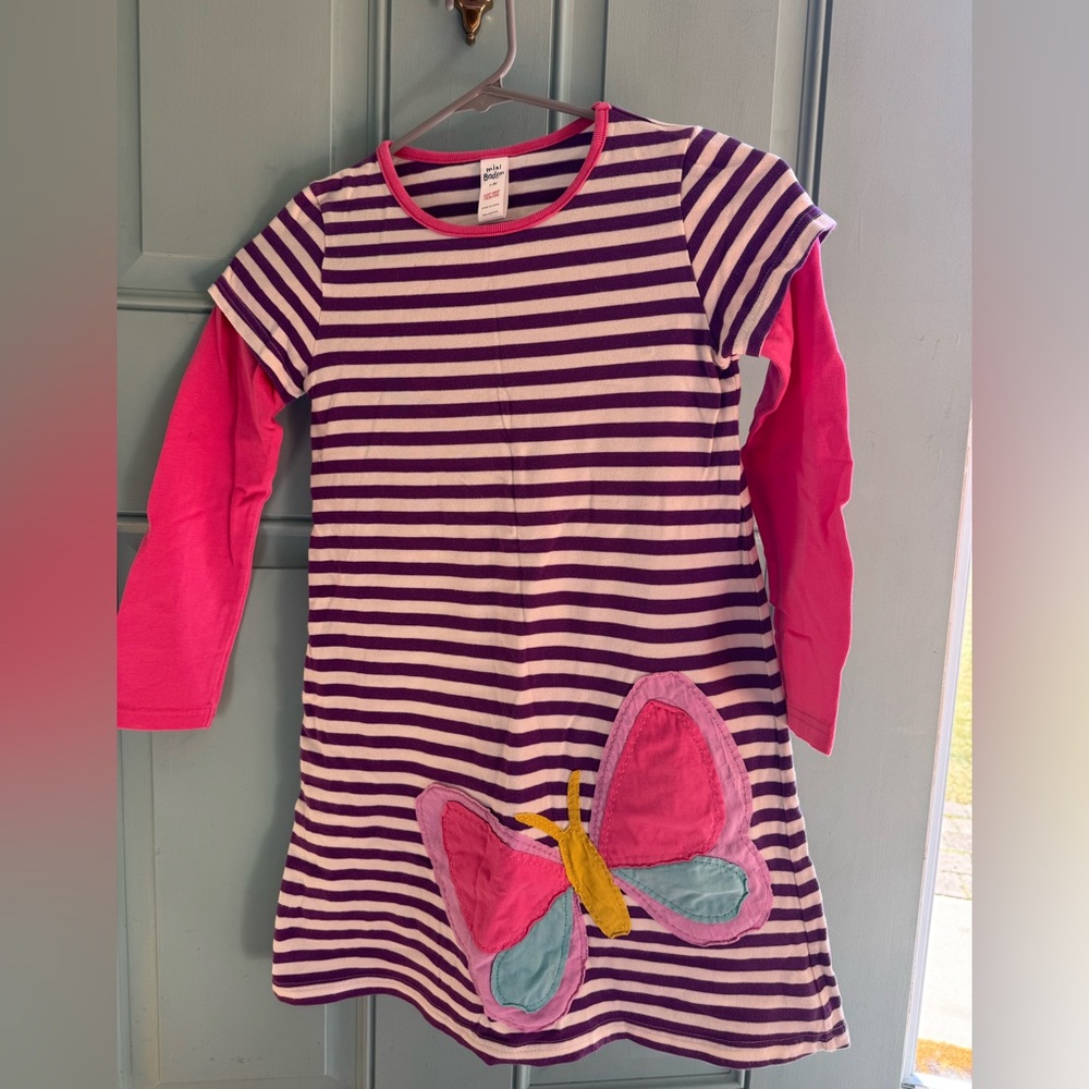 Boden Purple and White Striped Top